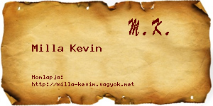 Milla Kevin névjegykártya